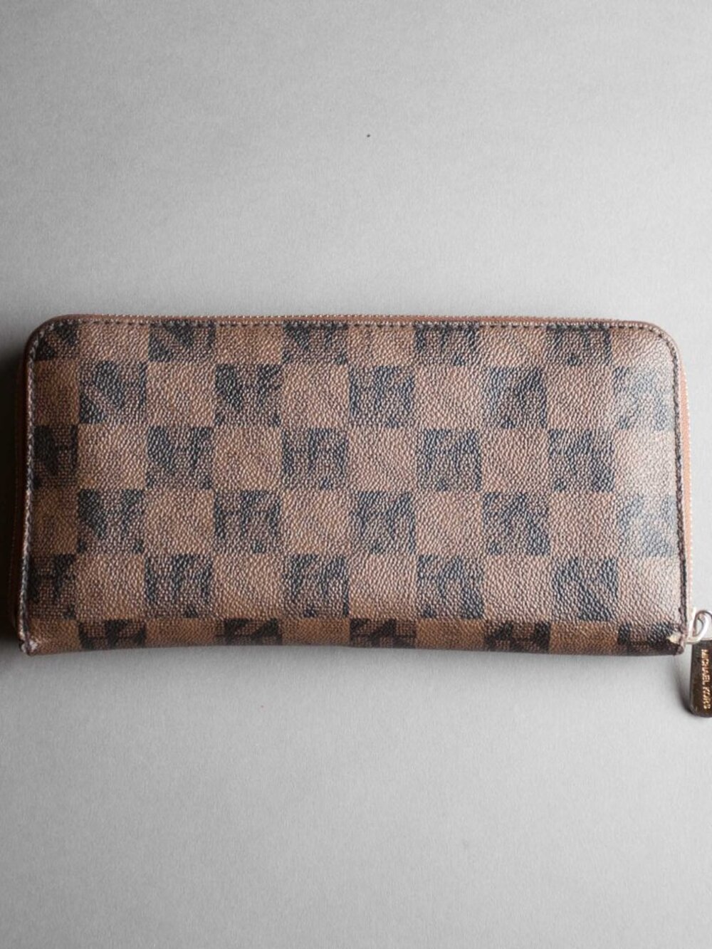 Michael Kors Signature Brown Checkered Wallet - Picture 2 of 5